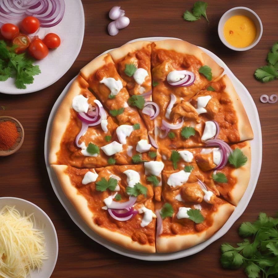 Butter Chicken Pizza